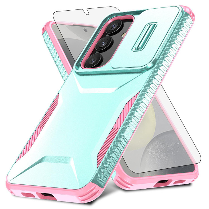 Asuwish Phone Case for Samsung Galaxy S24 FE 5G with Tempered Glass Screen Protector and Slide Camera Cover Slim Rugged