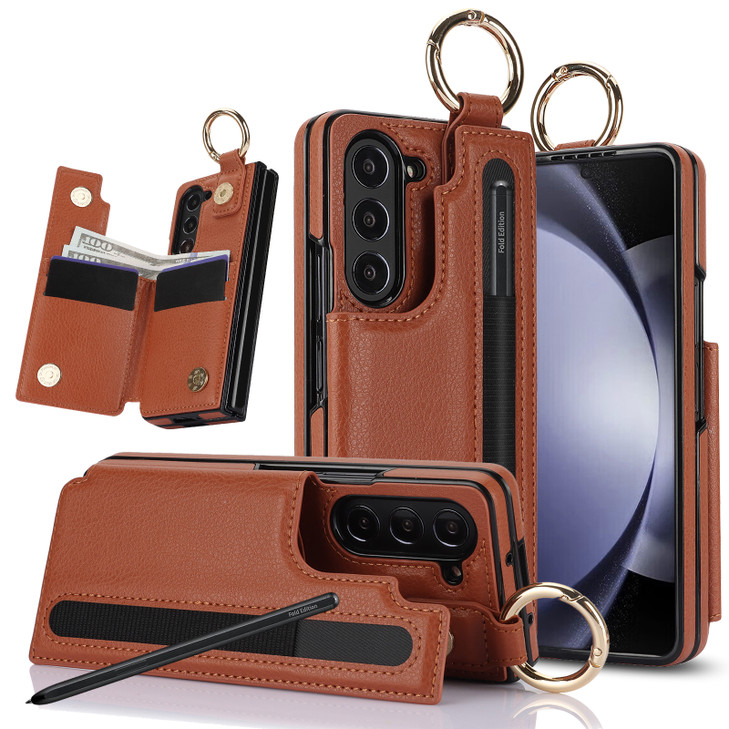 Asuwish Phone Case for Samsung Galaxy Z Fold 6 5G 2024 Wallet Cover with S Pen SPen Slot Credit Card Holder Stand Slim R