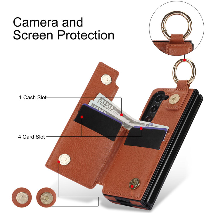 Asuwish Phone Case for Samsung Galaxy Z Fold 6 5G 2024 Wallet Cover with S Pen SPen Slot Credit Card Holder Stand Slim R
