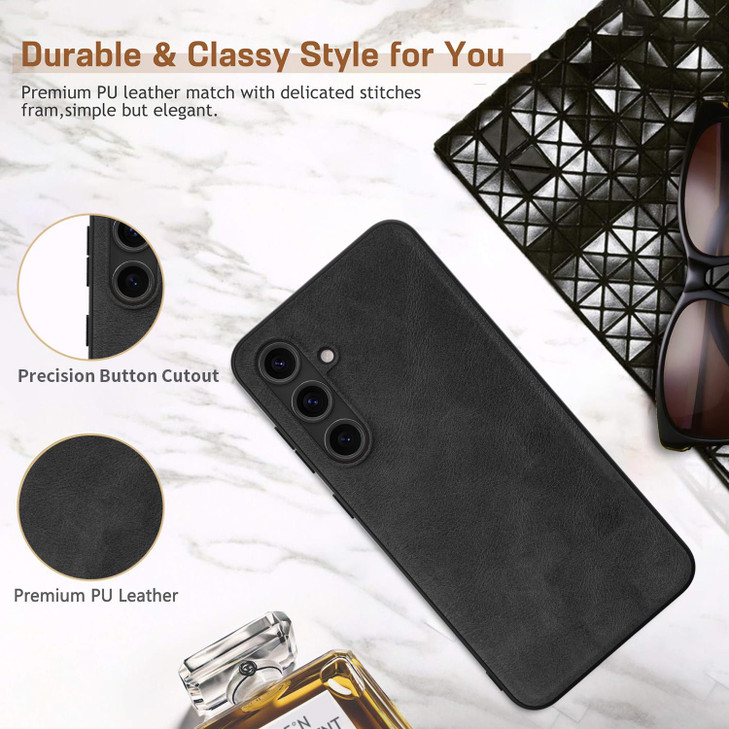 Xlevel for Samsung Galaxy S24 FE Case Thin Slim Premium PU Leather Soft TPU Bumper Shockproof Protective Phone Cover for