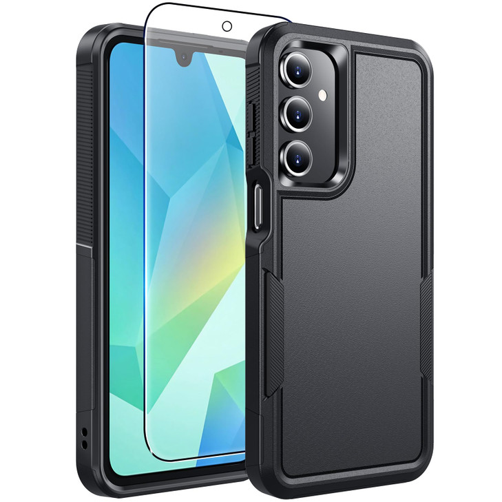 MOZOTER for Samsung Galaxy A16 case16 FT Military Grade Drop Protection Glass Screen Protector NonSlip Shockproof Case H