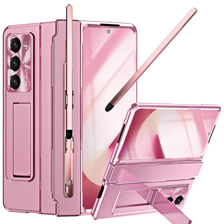 YQODSZ for Samsung Galaxy Z Fold 6 Case with S Pen Holder Slim Stylus Fold6 Kickstand Case with Integrated Hinge Cover S
