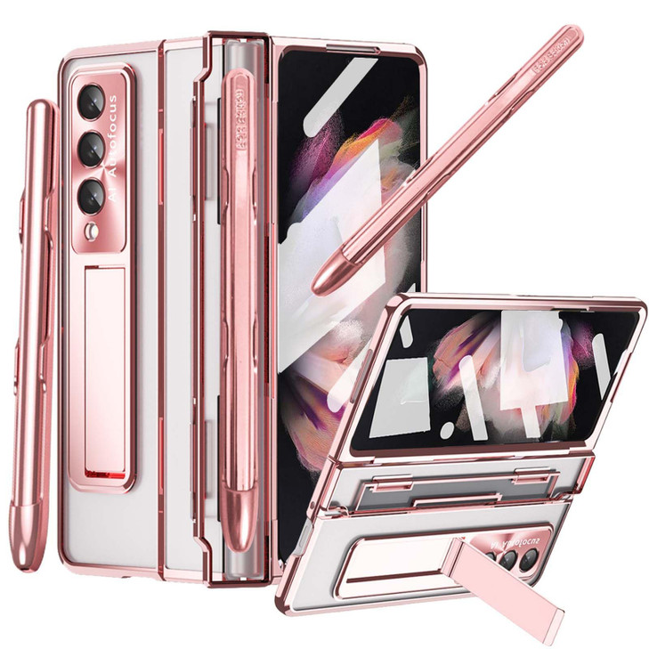 YQODSZ for Samsung Galaxy Z Fold 3 Clear Case with S Pen Pen Holder OnePiece Design with Hinge Protector Builtin Screen