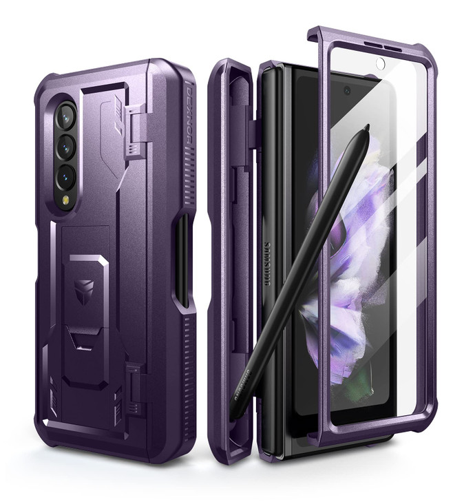 Dexnor Shielder Series Case for Samsung Galaxy Z Fold 32021 MilitaryGrade FullBody Shockproof Rugged Bumper Case Cover w