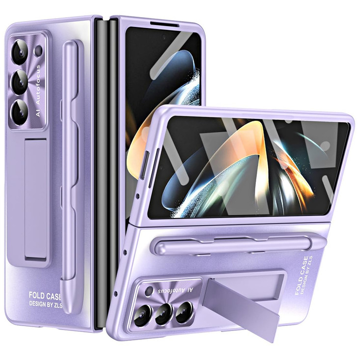 Miimall Designed for Samsung Z Fold 6 Case with S Pen Stand Screen Protector AntiSmudge Lens Protection Anti Slip Comfor
