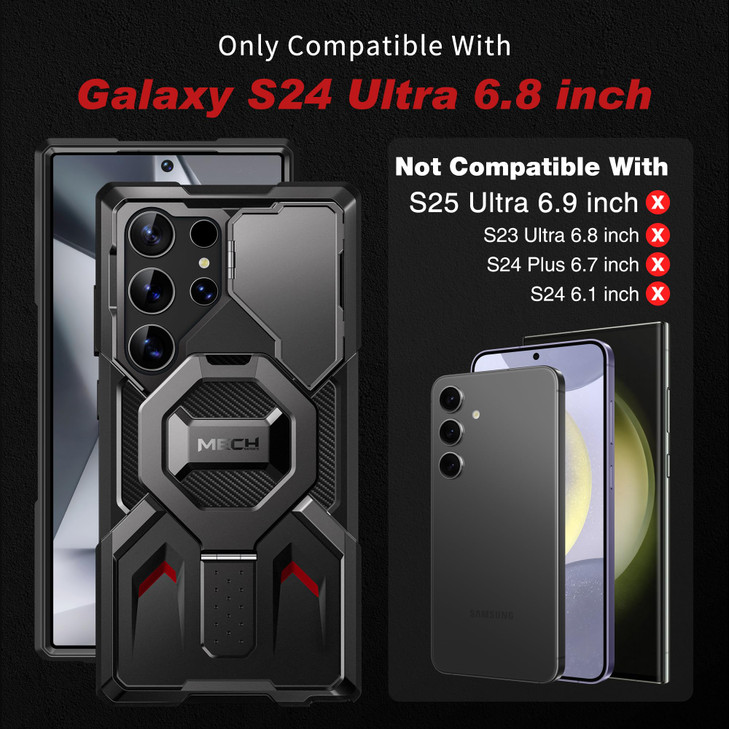 TONGATE for Samsung Galaxy S24 Ultra Case Compatible with MagSafe Ring Stand Camera Cover Kickstand Drop Shockproof Rugg