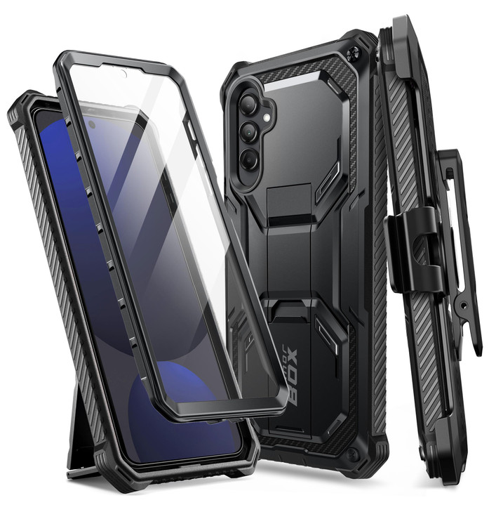 iBlason Armorbox for Samsung Galaxy S24 FE Case with Stand BeltClip Builtin Screen Protector Military Protection FullBod