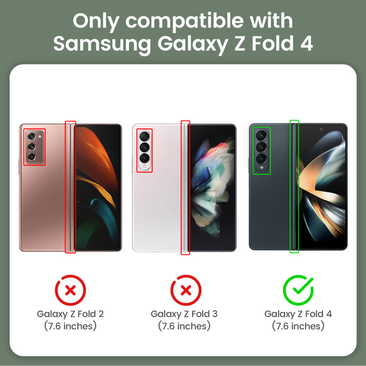 VEGO for Samsung Galaxy Z Fold 4 Case with Slide Camera Cover Builtin Screen Protector 360 Magnetic Kickstand Shockproof