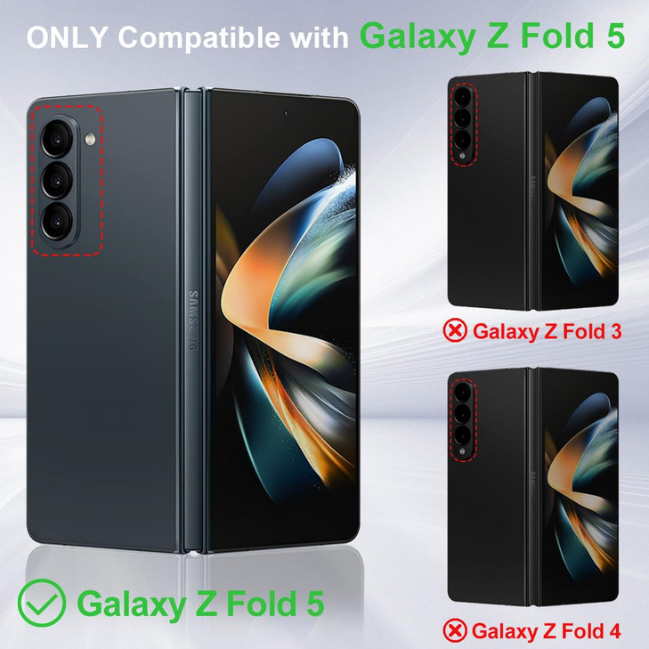 KEZiHOME for Galaxy Z Fold 5 Case Genuine Leather Wallet Case RFID Blocking with Card Slots Stand Shockproof Protective