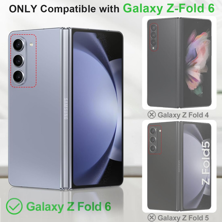 KEZiHOME for Samsung Galaxy Z Fold 6 Case Genuine Leather Wallet Case RFID Blocking with Card Holder Kickstand Folio Pro