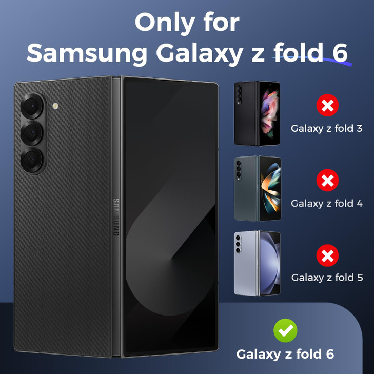 Ruky for Galaxy ZFold6Case with Builtin Screen Protector Full Body Cover Not for Z Fold 5 Support Wireless Charging Hard