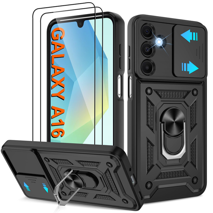 ATUMP for Galaxy A165G Phone Case Samsung Galaxy A16 5G Case with 2 Pcs HD Screen Protector Heavy Duty Shockproof with 3