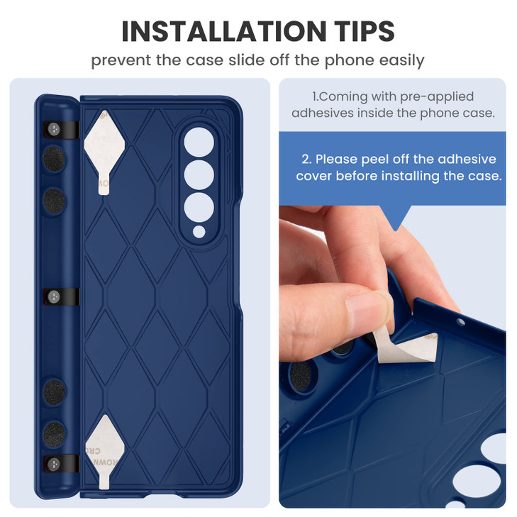 Ruky Case for Samsung Galaxy Z Fold 3 with Kickstand Hinge Protection Cases Full Body with Builtin Screen Protector PU L
