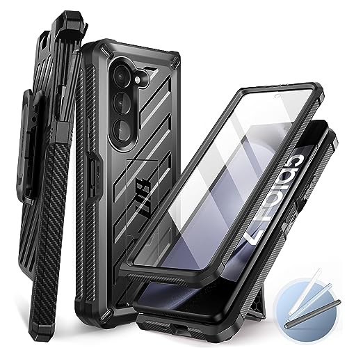 SUPCASE for Galaxy Z Fold 5 Case Unicorn Beetle Belt Clip with S Pen Holder Builtin Screen Protector Stand Heavy Duty Sh
