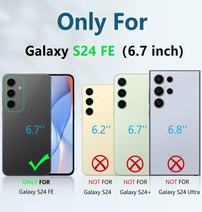 FNTCASE for Samsung Galaxy S24 FE Case with Builtin Screen Protector Kickstand MilitaryGrade Drop Protection Heavy Duty