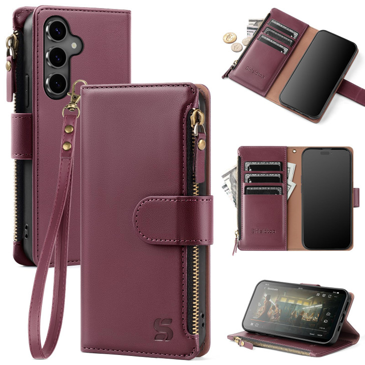 Shieldtop Compatible with Samsung Galaxy S24 FE 5G Wallet Case with Card HolderWomen Men RFID Blocking PU Leather Phone