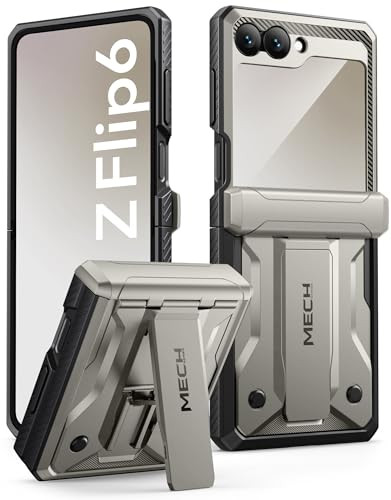 TONGATE for Samsung Galaxy Z Flip 7 FE Flip 6 Case with Kickstand BeltClip Hinge Protection Cover Builtin Screen Protect
