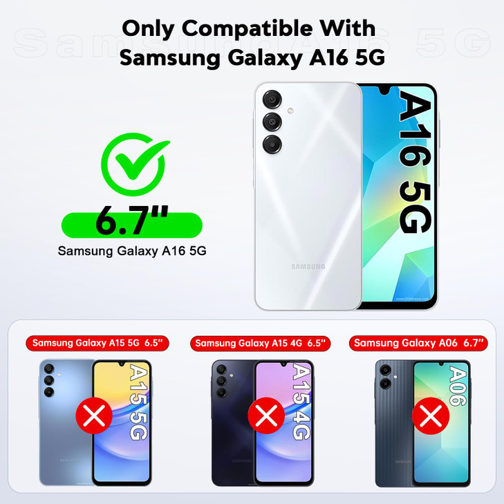 LeYi for Galaxy A165G Phone Case 2 Pack Tempered Glass Screen Protector and 360 Rotatable Ring Holder Magnetic Kickstand