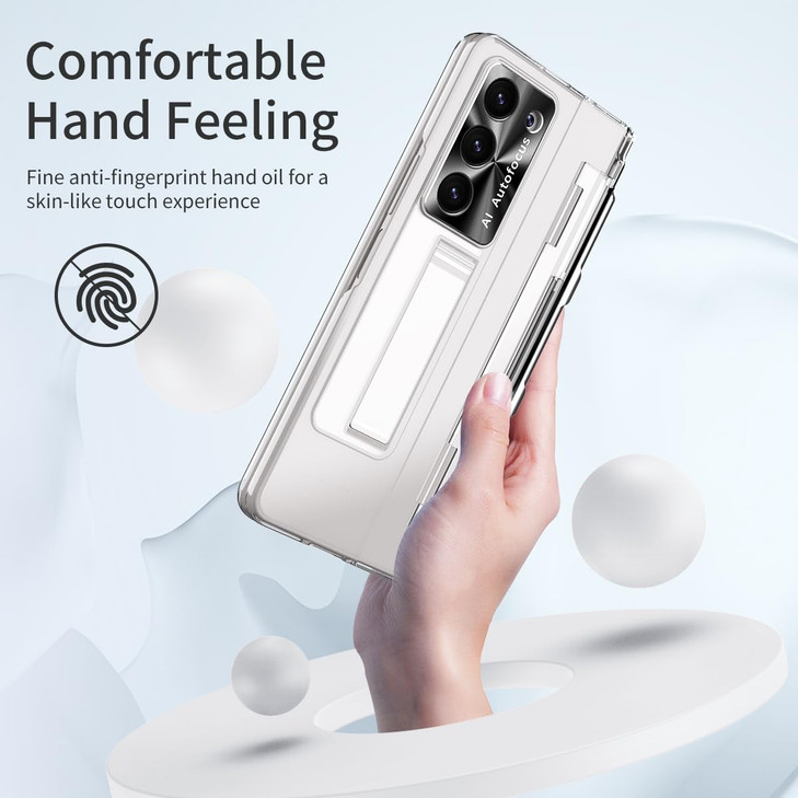 FODDOM DOOTOO for Samsung Galaxy Z Fold 6 Case with S Pen Holder S Pen Clear Plating Hinge Protection with Screen Protec