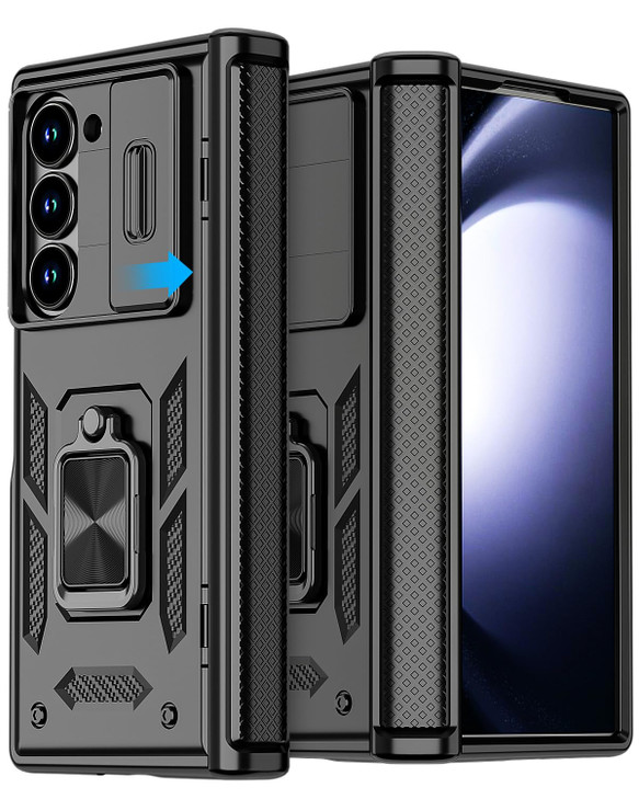 AICase for Samsung Galaxy Z Fold 6 Case Heavy Duty ProtectiveCamera Lens CoverHinge Protection360Ring Magnetic Kickstand