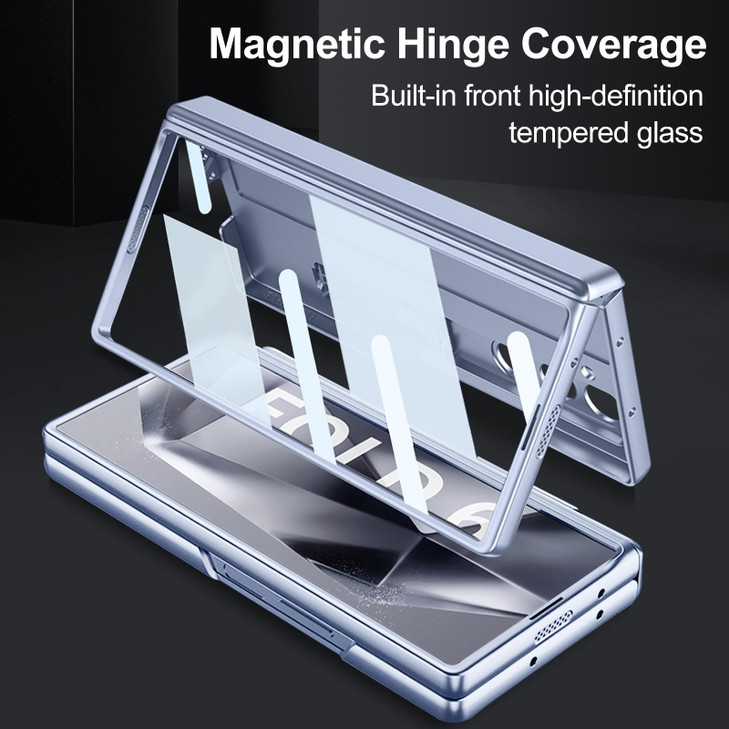 DOOTOO for Samsung Galaxy Z Fold 6 Case Builtin Adjustable Kickstand Screen Protector Z Fold6 Magnetic Hinge Protection
