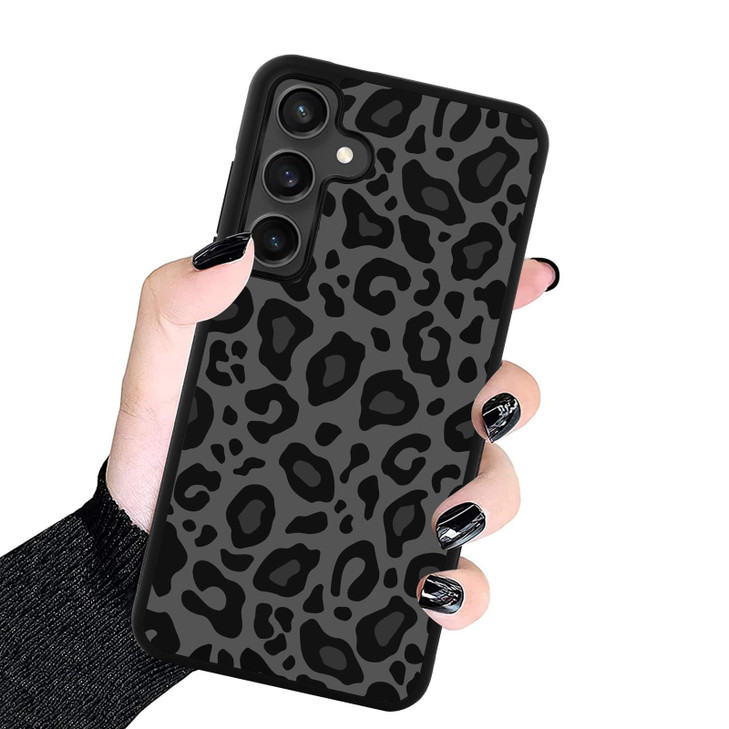 KANGHAR Case Compatible with Samsung Galaxy S24 FE 5GBlack Leopard DesignTire Texture NonSlip Shockproof Rugged TPU Prot