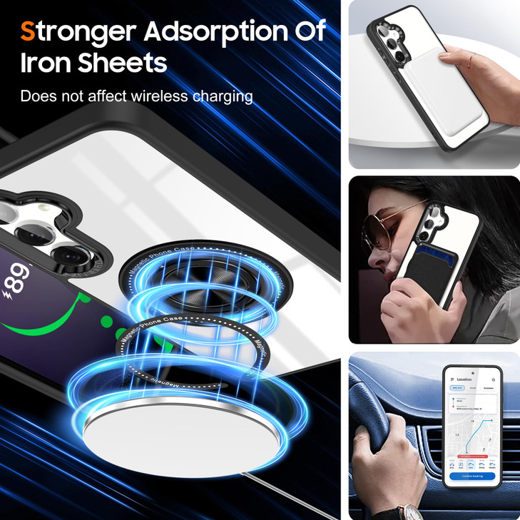 Yarxiawin Phone Case for Samsung S24 FE with Ring Holder Magnetic Rotatable Kickstand for Samsung Galaxy S24 FE Case Cle