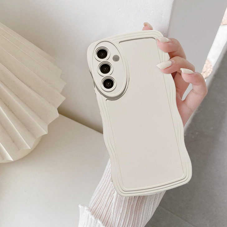 UEEBAI Wave Frame Silicon Case for Samsung Galaxy A16 4G5G Phone Case Cute Wave Frame Slim Fit Shockproof Phone Bumper C
