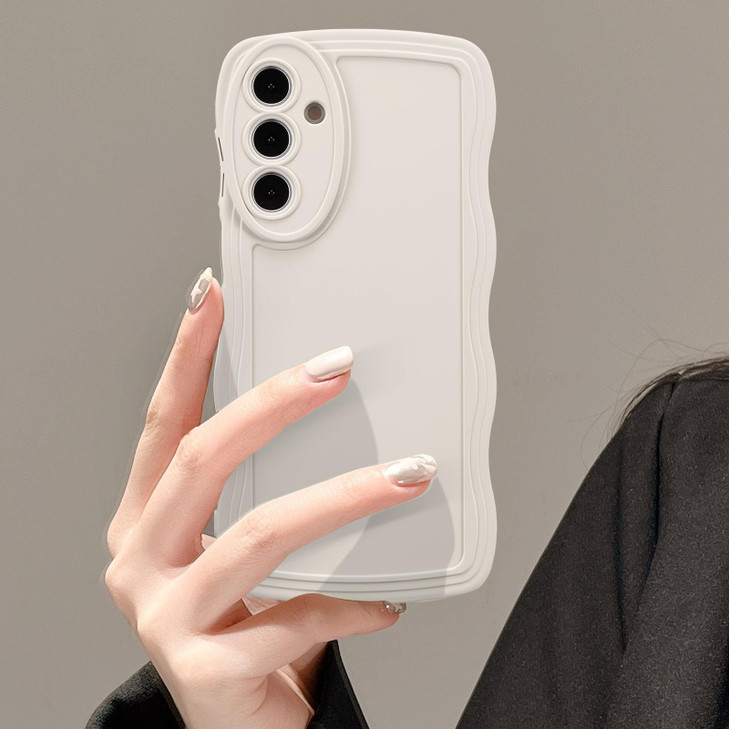 UEEBAI Wave Frame Silicon Case for Samsung Galaxy A16 4G5G Phone Case Cute Wave Frame Slim Fit Shockproof Phone Bumper C