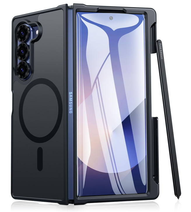 FNTCASE for Samsung Galaxy ZFold6 Case Strong Magnetic Military Grade Drop Protection Phone Cases with S Pen Holder Slot
