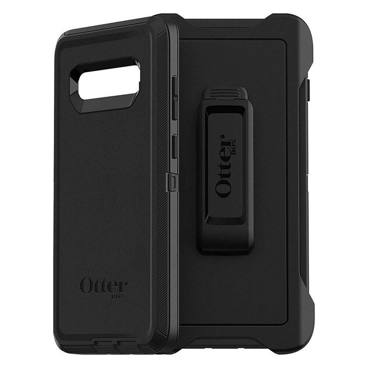 OtterBox Galaxy S10 Defender Series Case Black Rugged Durable with Port Protection Includes Holster Clip Kickstand