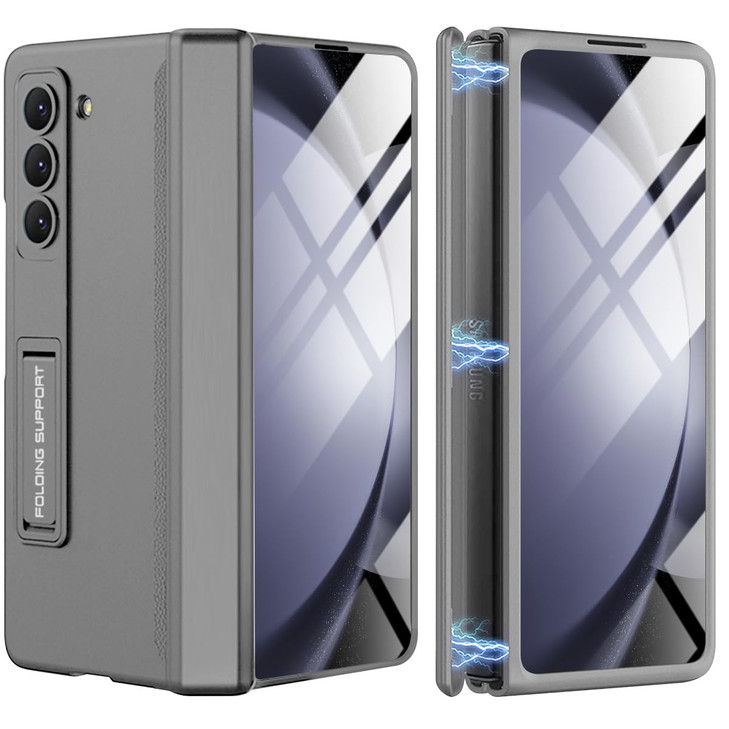 Miimall Compatible for Samsung Galaxy Z Fold 5 Case with Kickstand Magnetic Hinge Full Protective Builtin Screen Protect