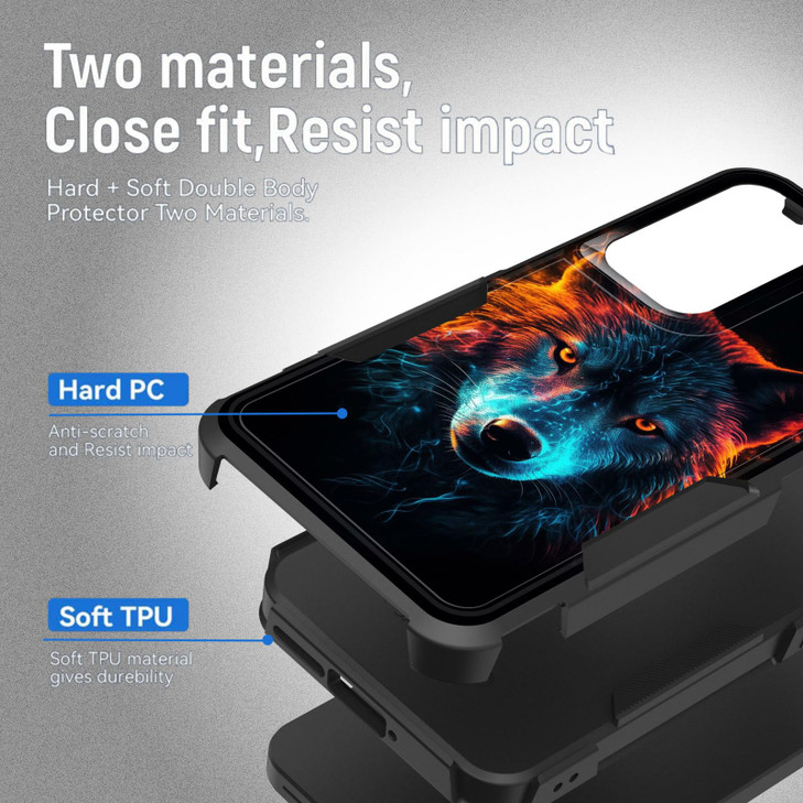 Vobber for Galaxy S24 FE CaseHeavy Duty Dual Layer Hybrid Hard PC Soft Rubber Shockproof Protective Rugged Bumper Case f