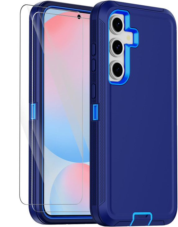 Annymall for Samsung Galaxy S24 FE 5G Case with 2 Screen ProtectorShockproof Drop Protection Dust Proof Heavy Duty Milit