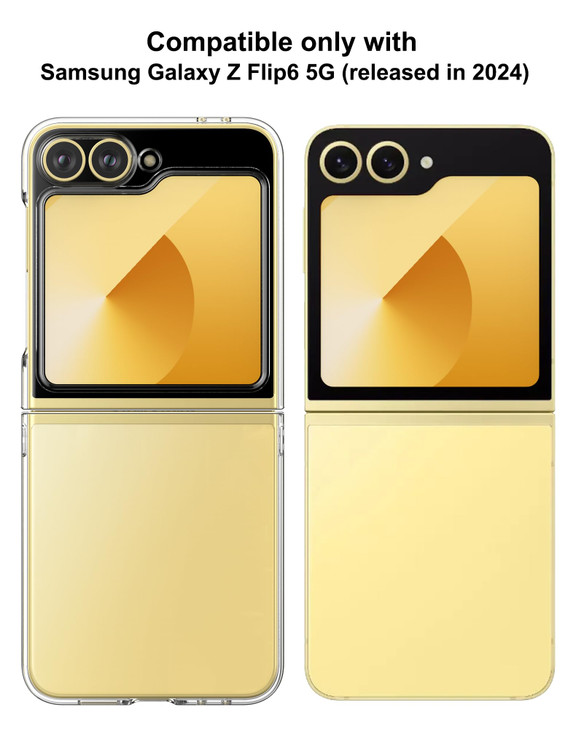 Foluu Case for Samsung Galaxy Z Flip 6 Galaxy Z Flip 6 Phone Case Clear Slim Fit Hard PC Back Bumper Protective Shockpro
