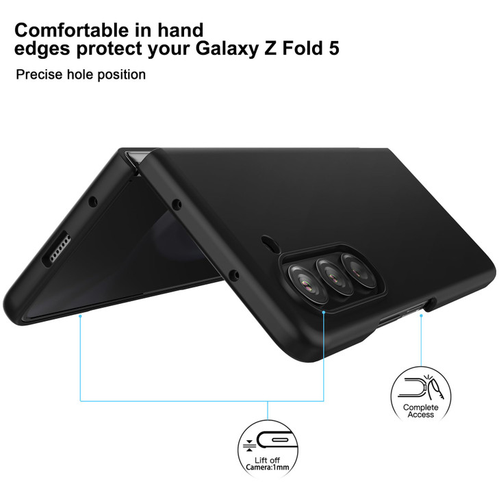 Foluu Slim Fit Case for Samsung Galaxy Z Fold 5 Case with Front Builtin Screen Protector Ultra Thin Matte PC Protective