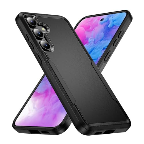 Hsefo Designed for Samsung Galaxy S24 Case Black Dual Layer Heavy Duty Shockproof Tough Rugged Protective Cover for Gala