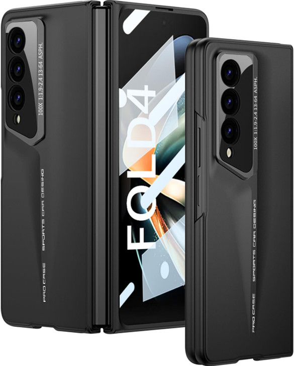 Wibrthz for Samsung Galaxy Z Fold 4 Case with Builtin Front Screen ProtectorLuxury Supercar Design Ultra Thin Hard PC Sh