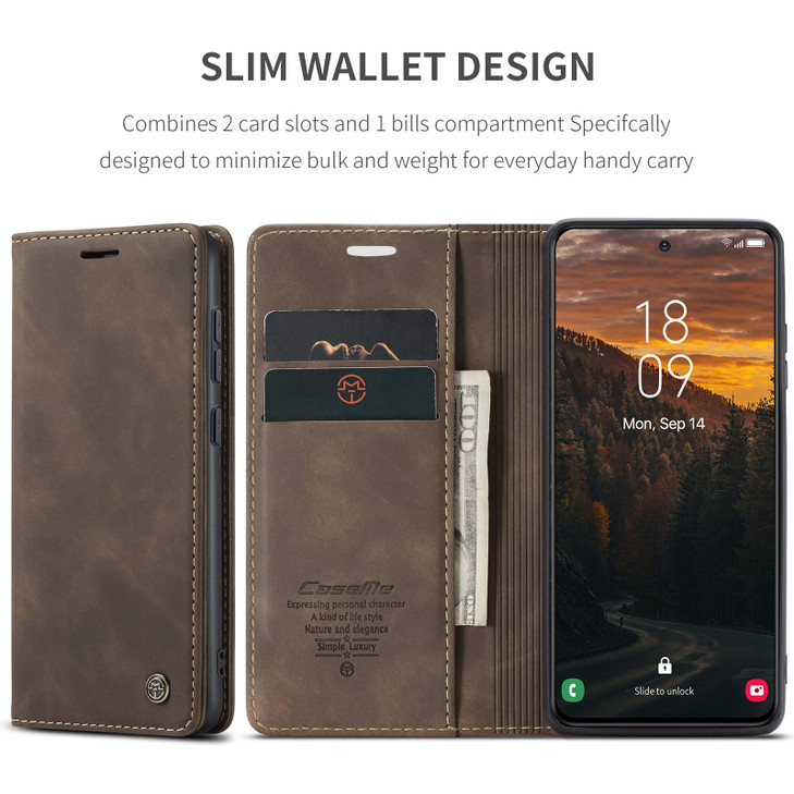WAWZ for Samsung Galaxy S24 FE Flip Fold Leather Wallet Case with Credit Card Slot and Kickstand Magnetic Closure Protec