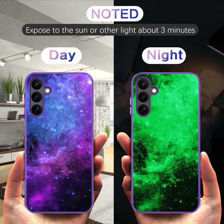 GUAGUA Compatible with Samsung Galaxy A16 5G Case Glow in The Dark Galaxy A16 Case with Noctilucent Luminous Space Nebul