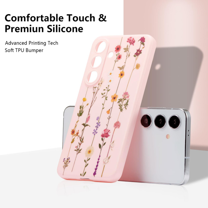 ZTOFERA Floral Case for Samsung Galaxy S24 FE 5GClear Cute Flower Pattern Case for Girls WomenFlexible Silicone Protecti