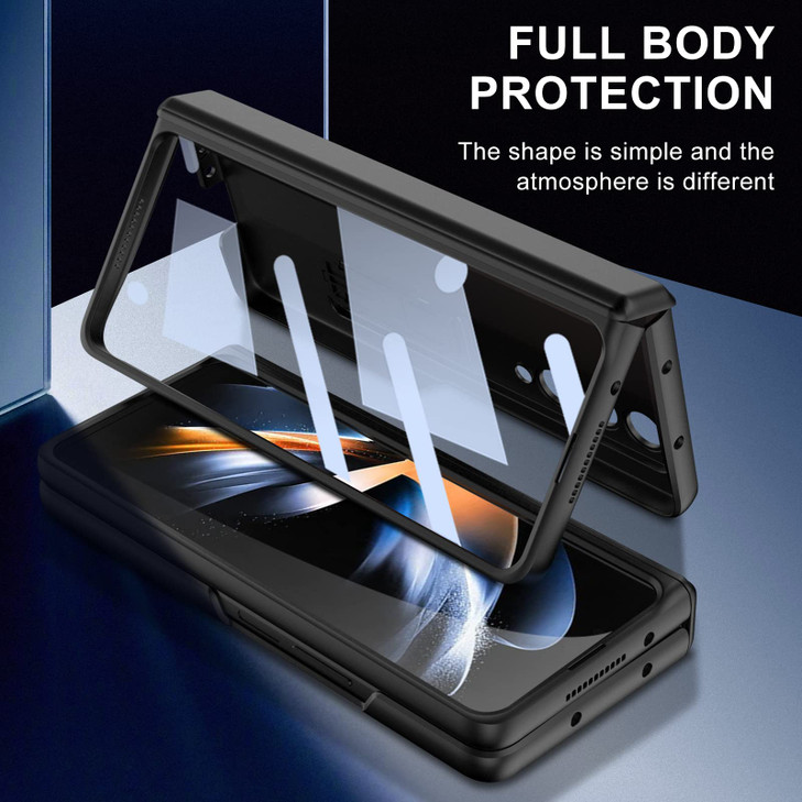 PUROOM for Samsung Galaxy Z Fold 4 Case Hinge Coverage Protective Case with Builtin Kickstand PC Magnetic AllInclusive S