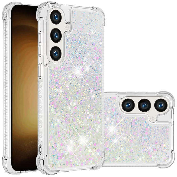 Monwutong Slim Fit Case for Samsung Galaxy S24 FESoft TPU Glitter Liquid Quicksand Effect Silicone Stylish CaseScreen an