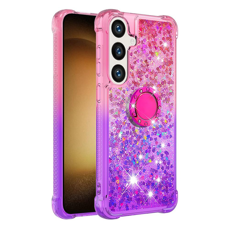Dinglijia Slim Case for Samsung Galaxy S24 FEGradient Quicksand Series Glitter Bling Flowing Liquid Floating TPU Bumper