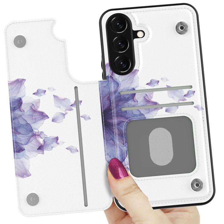 LETO Galaxy S24 FE CaseLuxury Flip Folio Leather Wallet Case Cover with Fashion Designs for Girls WomenCard Slots Kickst