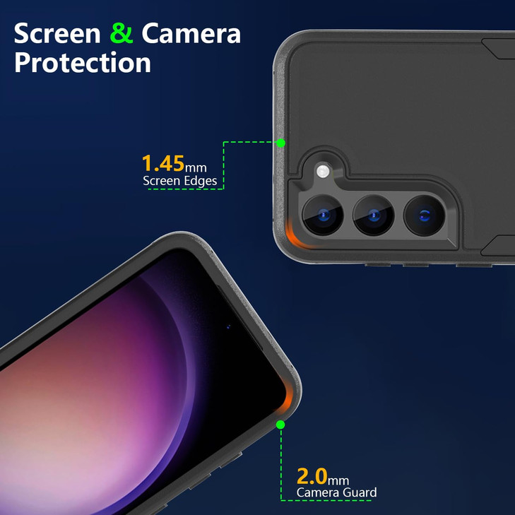 Zoeirc Case for Galaxy S24 FE Case for Samsung S24 FE S721U with Tempered Glass Screen Protector Hybrid Heavy Duty Dual