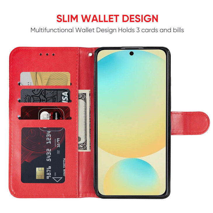 Bohefo Case for Galaxy S24 FE Case Samsung S24 FE SMS721U Wallet Case with Tempered Glass Screen Protector Mandala Leath