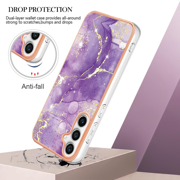 MEMAXELUS Compatible with Samsung Galaxy S24 FE Case Luxury Plating Silicone Shockproof TPU Soft Cover for Girls Women w