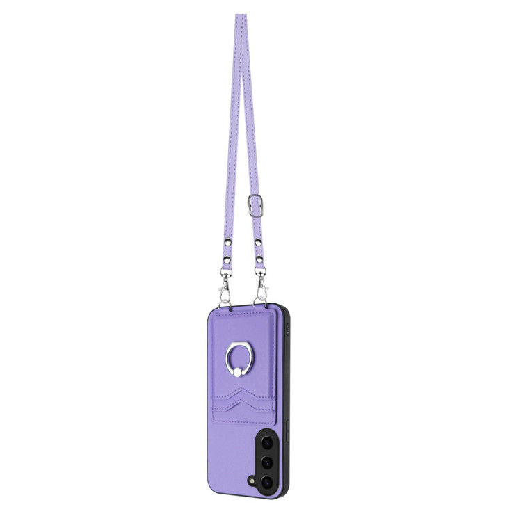 LEMAXELERS Case for Samsung Galaxy S24 FE with Card Holder and Ring Stand for Women with Crossbody Lanyard Removable Sho