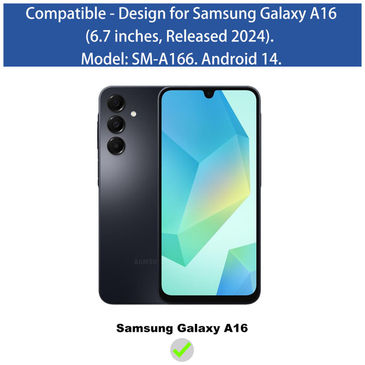 Ailiber for Samsung Galaxy A16 5G Case with Kickstand A16 Case with Screen Protector for Magnetic Car Mount Heavy Duty R